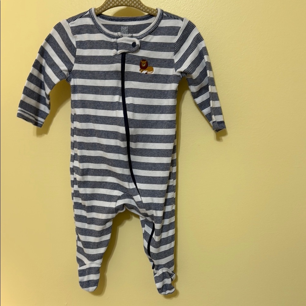 Striped Gray and White Kids One Piece